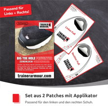 Trainer Armour Zehenloch-Schutz (Big Toe Hole Preventer) Klebepatches für die Zehenbox weiss